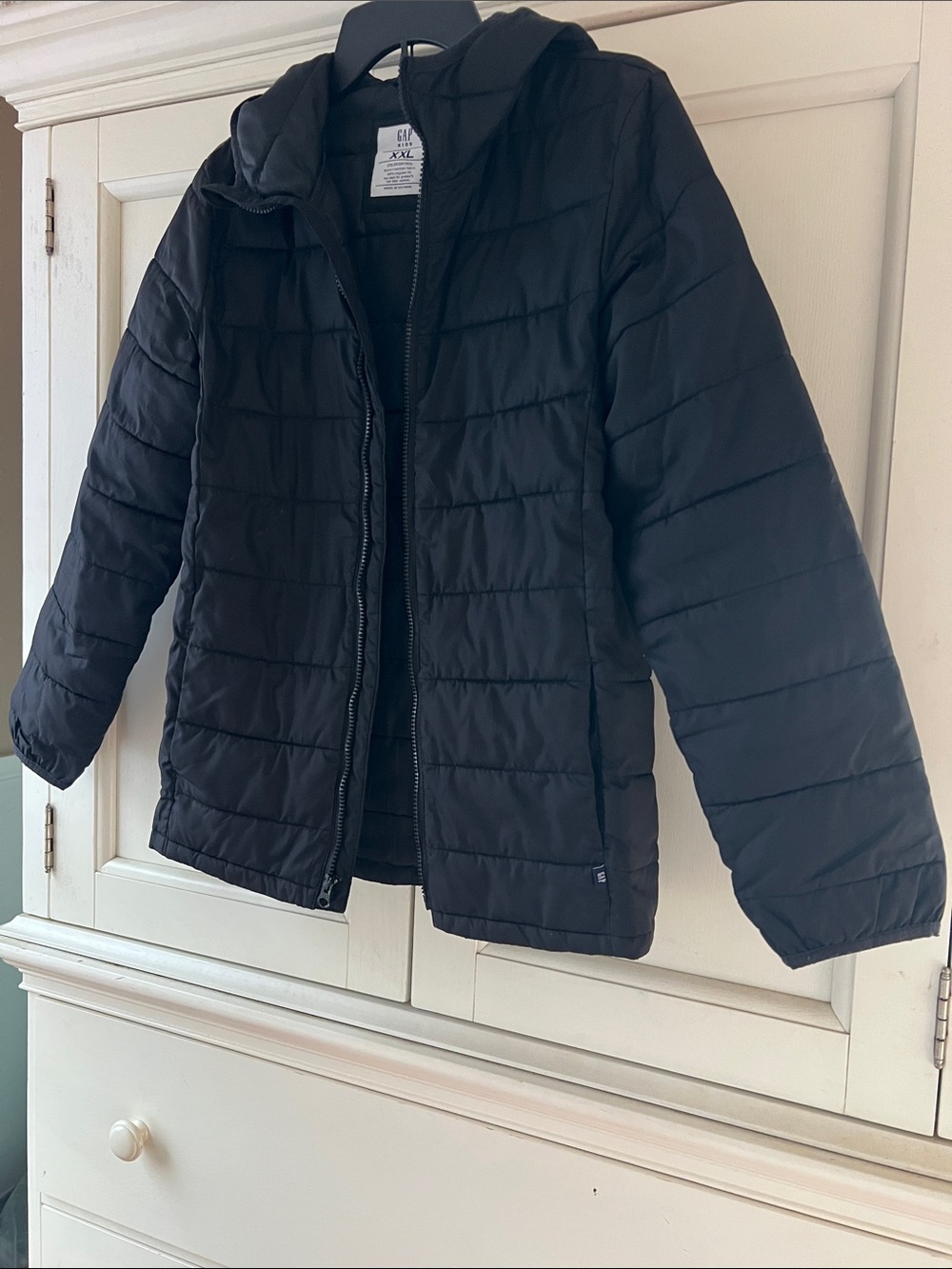Children's Black Puffer Jacket with Hood